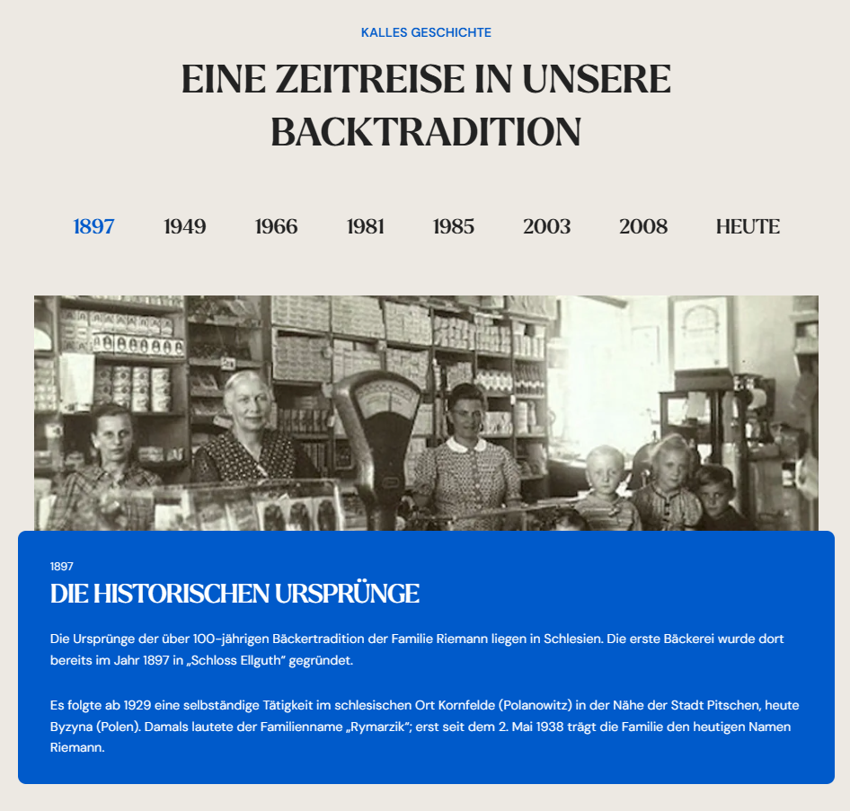 Kalle-Bäcker Geschichte