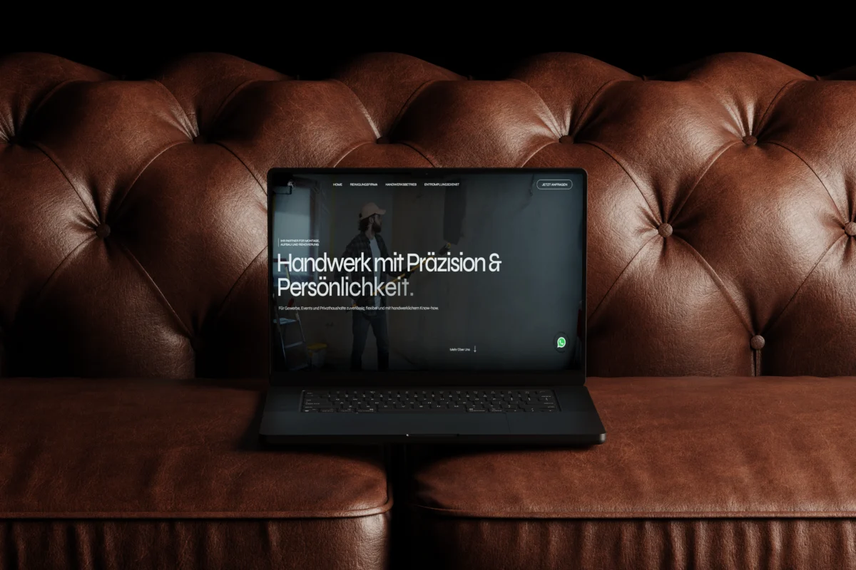 Website-Design für Dienstleistungsfirma Williams Ventures, dargestellt auf MacBook