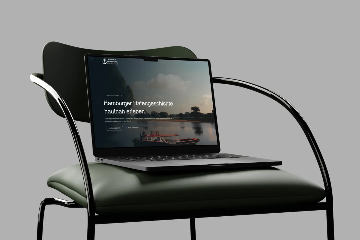 WordPress Websites mockup für Verein Suhr und Consorten 2, dargestellt auf MacBook