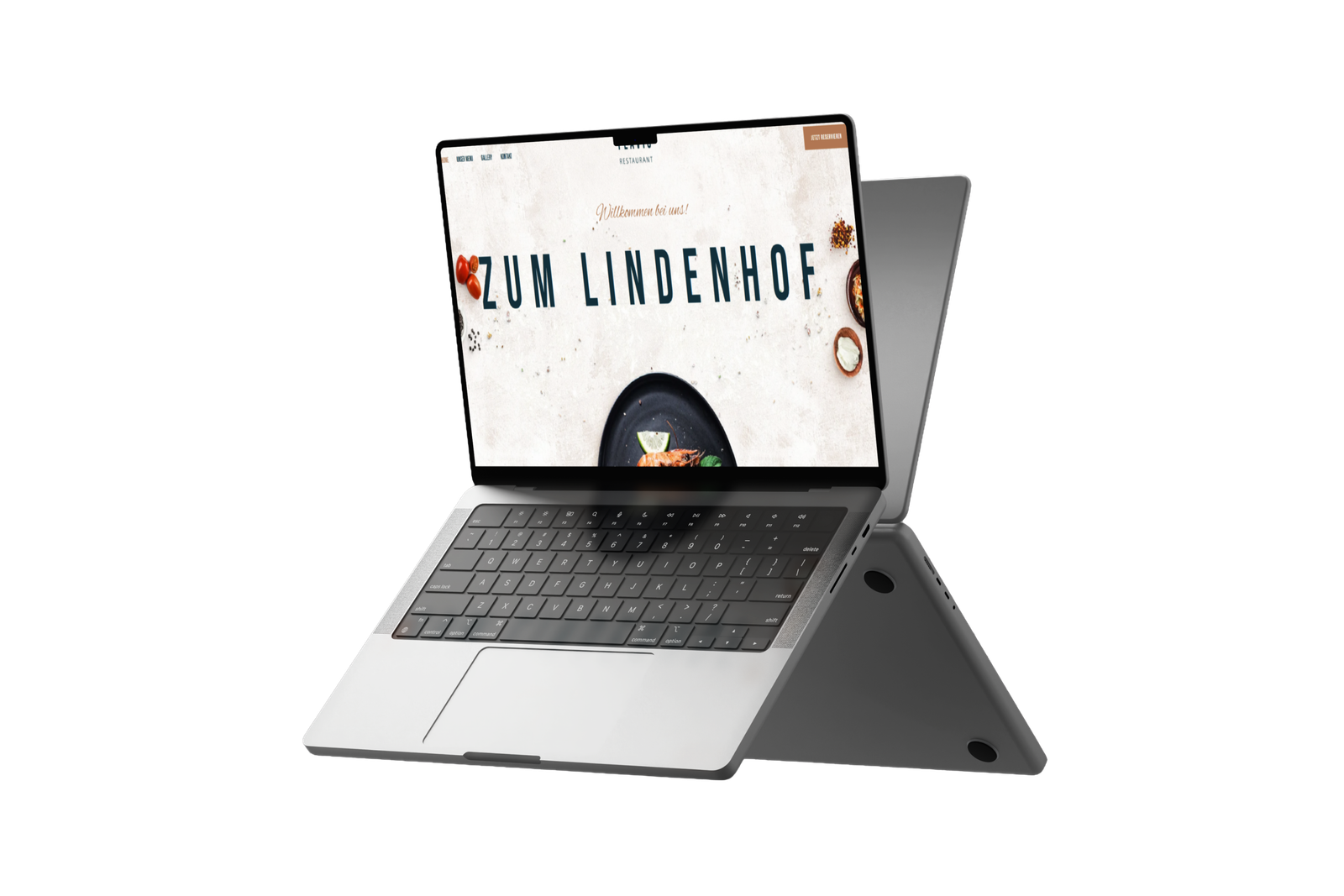 Website-Design für Restaurant zum lindenhof, dargestellt auf MacBook