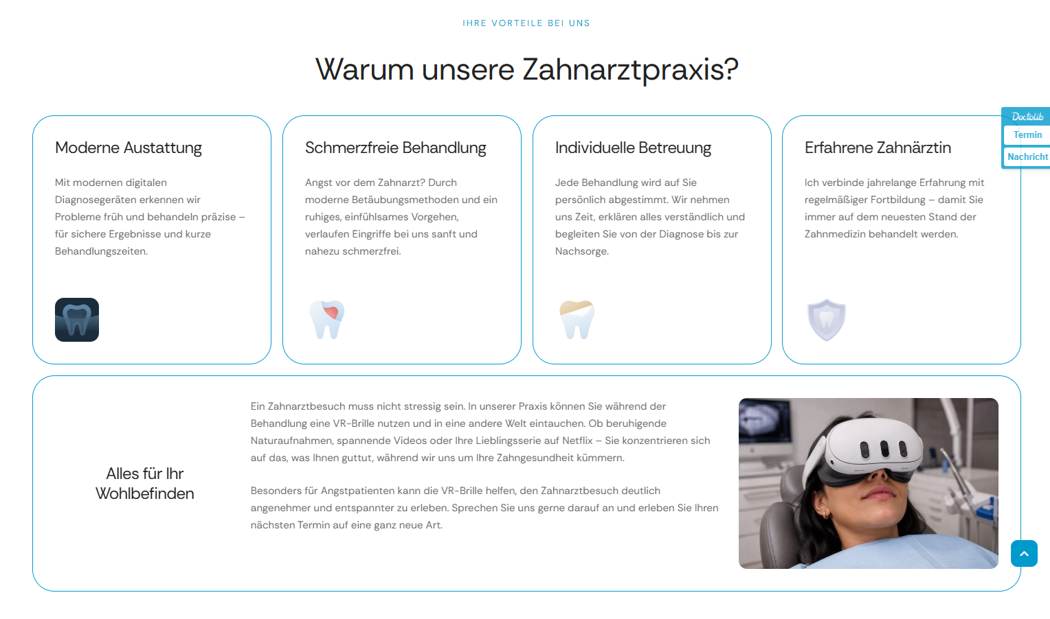 Zahnarztpraxis am Hamtor Vorteile